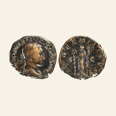 Maximinus I 'Thrax', A.D. 235-238. Æ Sestertius.Rome, A.D. 235/6 . FIDES MILITVM