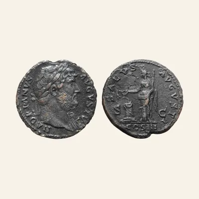 Hadrian Æ As. Rome, AD 124-128. SALVS AVGVSTI