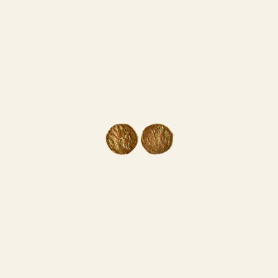 Contemporary imitation of a Fel Temp falling horseman coin. AE 13mm ; 1.47 g.
