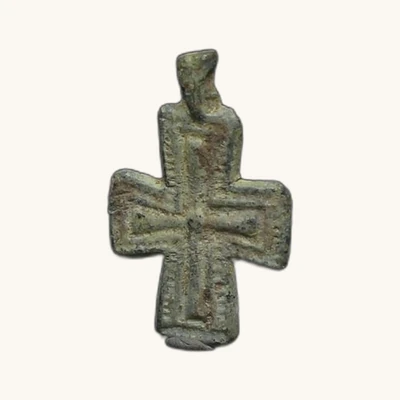 Byzantin Pendentif Croix en Plomb - vue 2