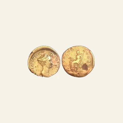Reverse, of the as, for Sabina, wife of Hadrian AE as circa 128-137, Concordia seated, 128-137