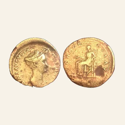 Reverse, of the as, for Sabina, wife of Hadrian AE as circa 128-137, Concordia seated, 128-137