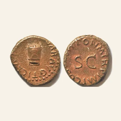 Claudius Æ Quadrant. Rome, AD 42.