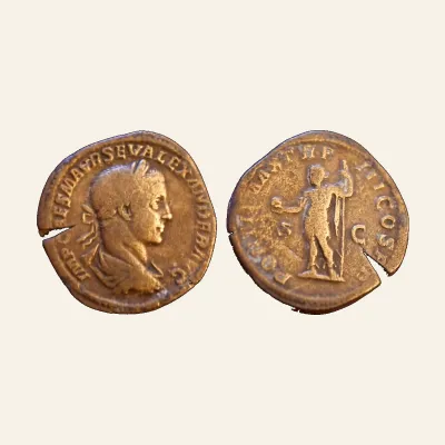 Avers, du sestertius, pour SEVERUS ALEXANDER (222-235). AE Sestertius. Rome., atelier de Rome, 222-235, RIC RIC 419
