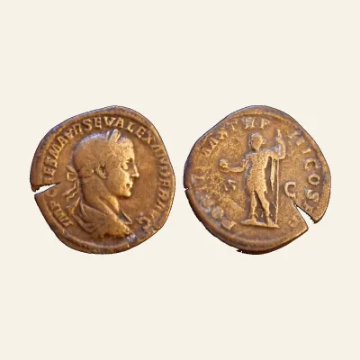 Reverse, of the sestertius, for SEVERUS ALEXANDER (222-235). AE Sestertius. Rome., mint of Rome, 222-235
