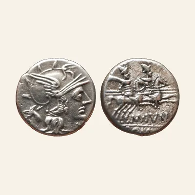 Junius M. Junius Silanus. AR Denarius. 145 BC. Rome.