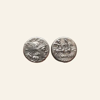 Junius M. Junius Silanus. AR Denarius. 145 BC. Rome.