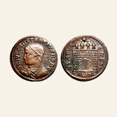 Constantius II as Caesar (324-337 AD). AE Follis Arles 325-326. RIC 297 (R5) VERY RARE