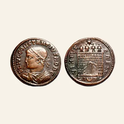 Constantius II as Caesar (324-337 AD). AE follis Arles 325-326. RIC 297 (R5) VERY RARE