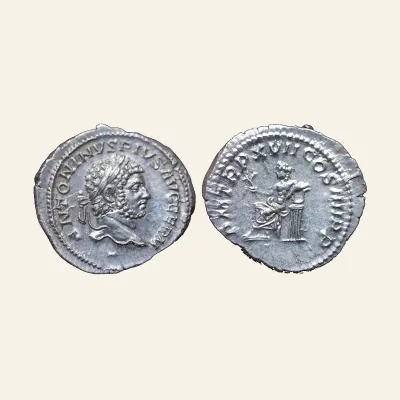 Caracalla as Augustus (AD 198-217). Silver denarius (3.20 gm). AD 214.