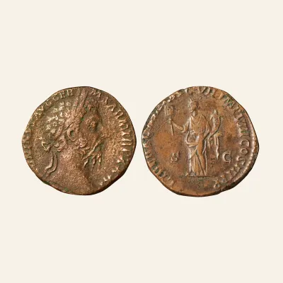 Marcus Aurelius. AD 161-180. Æ Sestertius (29mm, 21.66 g,). Rome AD 176-177.