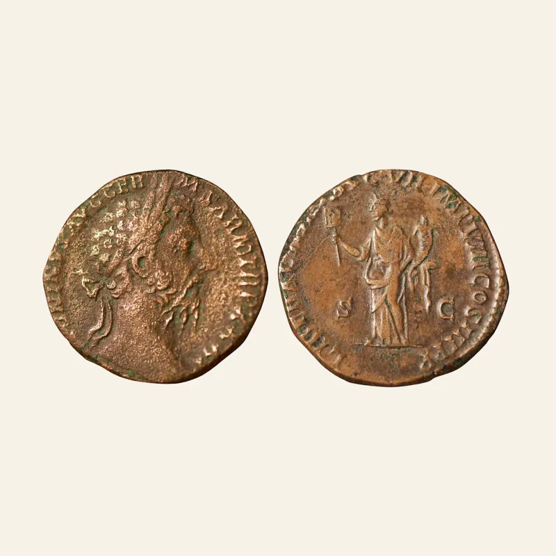 Marcus Aurelius. AD 161-180. Æ Sestertius (29mm, 21.66 g,). Rome AD 176-177.