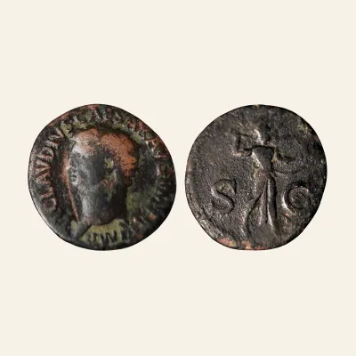 Claudius (AD 41-54) Æ as / Minerva Rome