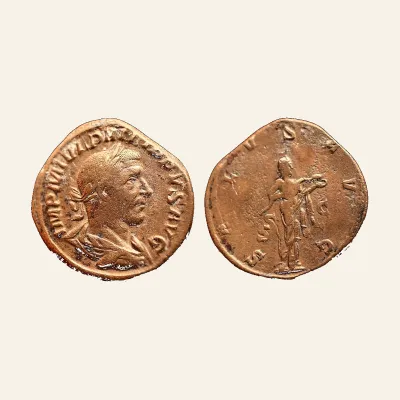 PHILIP I , 244-249. AE Sestertius. 20.11g. SALVS AVG