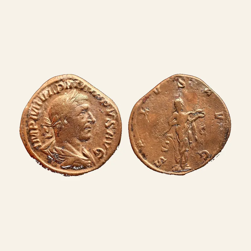 PHILIP I , 244-249. AE Sestertius. 20.11g. SALVS AVG