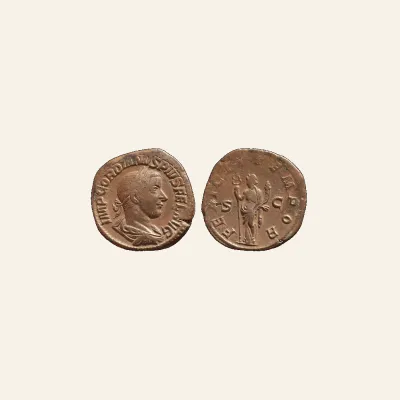 Gordian III Æ Sestertius. Rome, AD 244. FELICIT TEMPOR