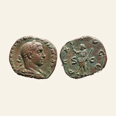 Avers, du sestertius, pour Volusian (251-253), Sestertius, Rome, AD 251-253; Æ (g 16,26; mm 27.5), atelier de Rome, 251-253...
