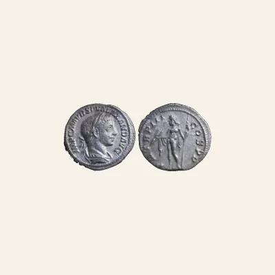 Reverse, of the denarius, for Severus Alexander, 222-235. Denarius (Silver, 18 mm, 2.42 g,), Rome, 224., mint of Rome...