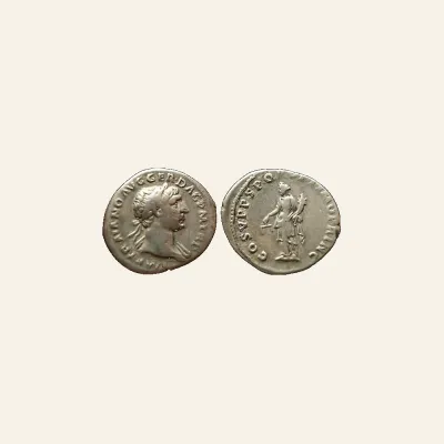 Reverse, of the denarius, for Trajan (98-117) AR-Denarius, 3.17 g., 19 mm. Rome, 103-112., mint of Rome, 98-117