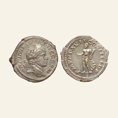 Caracalla. AD 198-217. AR Denarius (19 mm, 3.40 g). Rome mint. Struck AD 214.