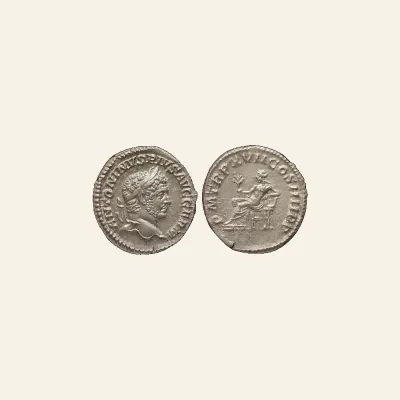 Caracalla. A.D. 198-217. AR denarius (18 mm, 3.39 g,). Rome, A.D. 214.
