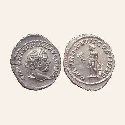 Caracalla AR Denarius. Rome, AD 215.