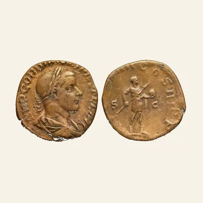 Gordian III. AD 238-244. Æ Sestertius (17.12 g,). Rome mint. Special emission, early AD 241.