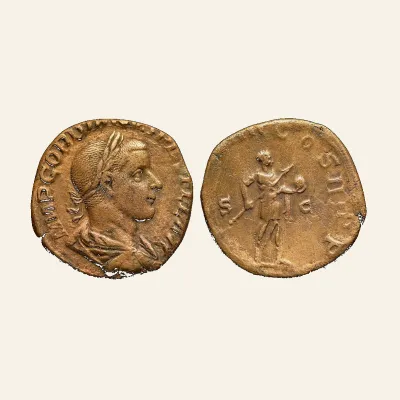 Gordian III. AD 238-244. Æ Sestertius (17.12 g,). Rome mint. Special emission, early AD 241.
