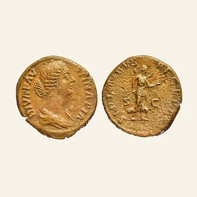 DIVA FAUSTINA JUNIOR, Died 175 AD. Æ Sestertius SIDERIBVS RECEPTA