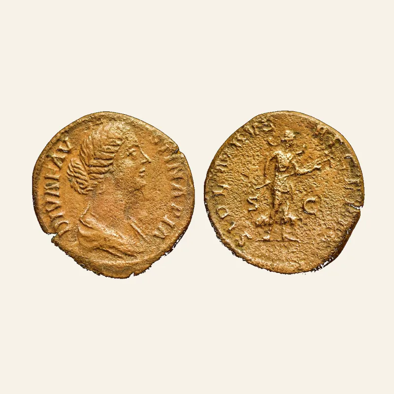 DIVA FAUSTINA JUNIOR, Died 175 AD. Æ Sestertius SIDERIBVS RECEPTA