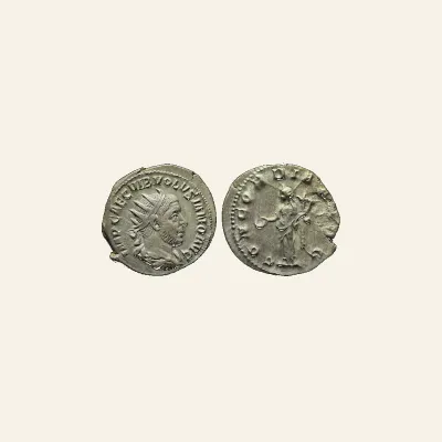 Reverse, of the antoninianus, for Volusian (251-253), Antoninianus, Rome, AD 251-253; AR (g 3,62; mm 22), mint of Rome...