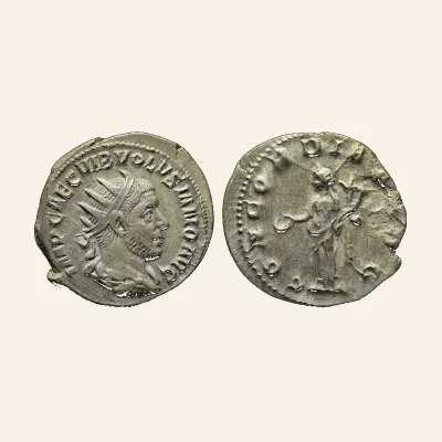 Reverse, of the antoninianus, for Volusian (251-253), Antoninianus, Rome, AD 251-253; AR (g 3,62; mm 22), mint of Rome...