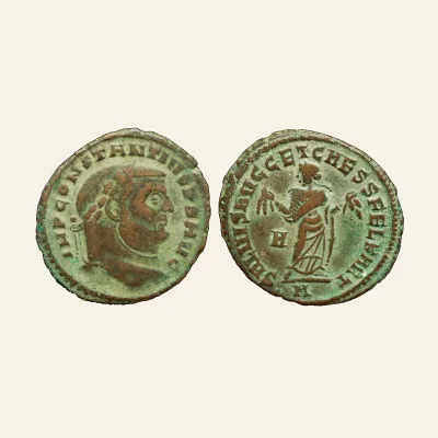 Constantius I, as Augustus (AD 305-306). Follis (28mm, 9.72 gm). Carthage
