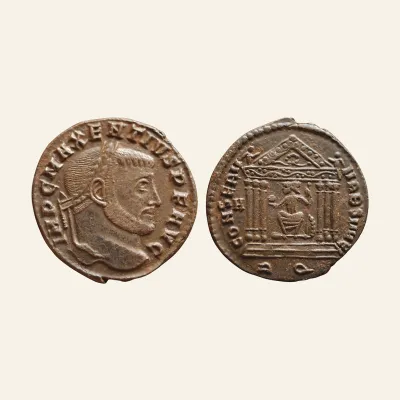 Maxentius Follis - CONSERV VRB SVAE - Rome Mint - Scarce