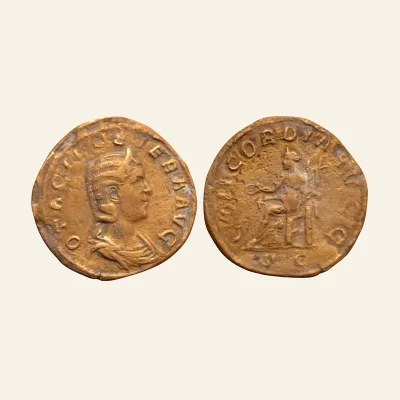 Otacilia Severa, wife of Philip I Sestertius 244-249, Æ 23.87 g. CONCORDIA