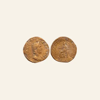 Otacilia Severa, wife of Philip I Sestertius 244-249, Æ 23.87 g. CONCORDIA