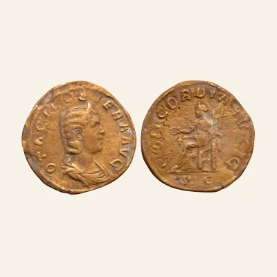 Otacilia Severa, wife of Philip I Sestertius 244-249, Æ 23.87 g. CONCORDIA