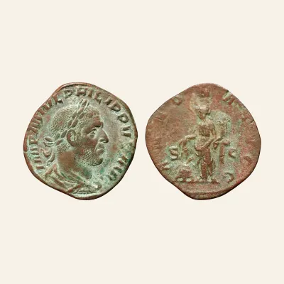 Philip I. AD 244-249. Æ Sestertius (28mm, 15.81 g,). Rome AD 246-24.