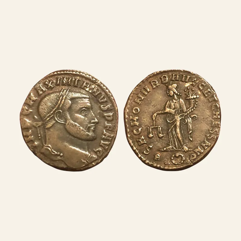 Maximianus follis. Rome Mint 300-301 AD. Scarce