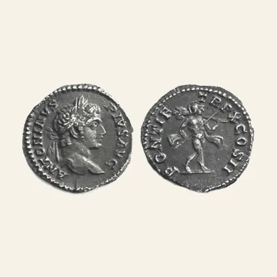 CARACALLA AR Denarius.- Mars advancing right - Rome mint, A.D. 207