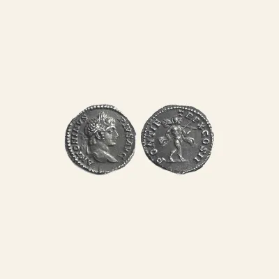 CARACALLA AR Denarius.- Mars advancing right - Rome mint, A.D. 207