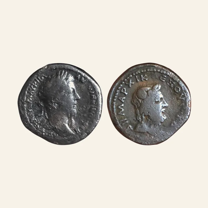 MARCUS AURELIUS. AE30. 172 AD. Cappadocia, Caesarea mint. Ammon-Zeus - RARE