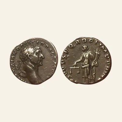 Obverse, of the denarius, for Trajan (98-117) AR-Denarius, Rome, 103-112., mint of Rome, 98-117