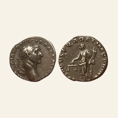 Reverse, of the denarius, for Trajan (98-117) AR-Denarius, Rome, 103-112., mint of Rome, 98-117