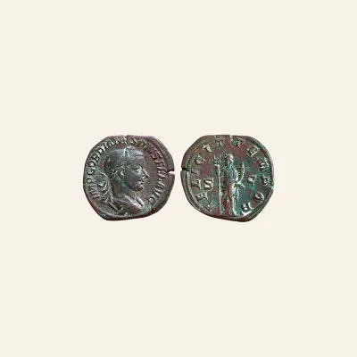 Gordian III Æ Sestertius. Rome, AD 244. FELICIT TEMPOR
