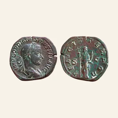 Gordian III Æ Sestertius. Rome, AD 244. FELICIT TEMPOR