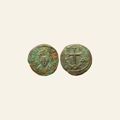 Reverse, of the follis, for Phocas. 602-610. Æ Half follis (20mm, 6.07 g,). Carthage mint. Scarce, mint of Carthage, 602-610