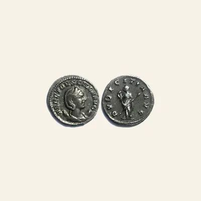 Herennia Etruscilla Silver Antoninianus PVDICITIA AVG