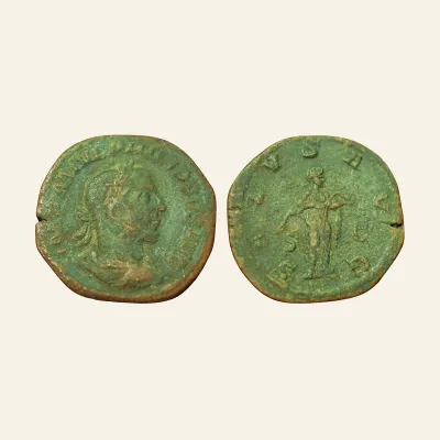 PHILIP I. 244-249 AD. Æ Sestertius (17.12 gm, 32 mm). Struck 244-247 AD. SALVS AVG