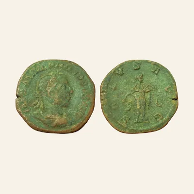 PHILIP I. 244-249 AD. Æ Sestertius (17.12 gm, 32 mm). Struck 244-247 AD. SALVS AVG
